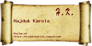 Hajduk Karola névjegykártya